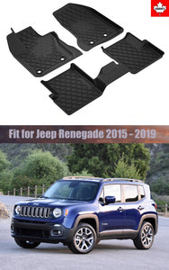 Floor Mats & Cargo for Jeep Renegade 2015-2019 All Weather Guard Mat TPE Slush Liners
