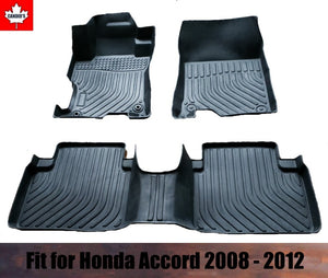 Floor Mats for Honda Accord 2008-2012 All Weather Guard 1st & 2nd Row Mat TPE Slush Liners