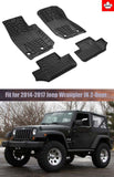 Floor Mats for Jeep Wrangler JK 2-Door 2014-2018 All Weather Guard 1st and 2nd Row Mat TPE Slush Liners