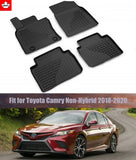 Floor Mats for Toyota Camry Non-Hybrid 2018 2019 2020 All Weather Guard Front & Rear Row TPE Slush Liner
