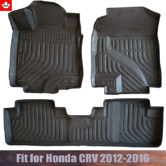 Floor Mats for Honda CRV 2012-2016 All Weather Guard 1st & 2nd Row Mat TPE Slush Liners