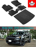 Floor Mats for Jeep Cherokee 2014-2018 All Weather Guard Floor & Cargo Mat TPE Slush Liners