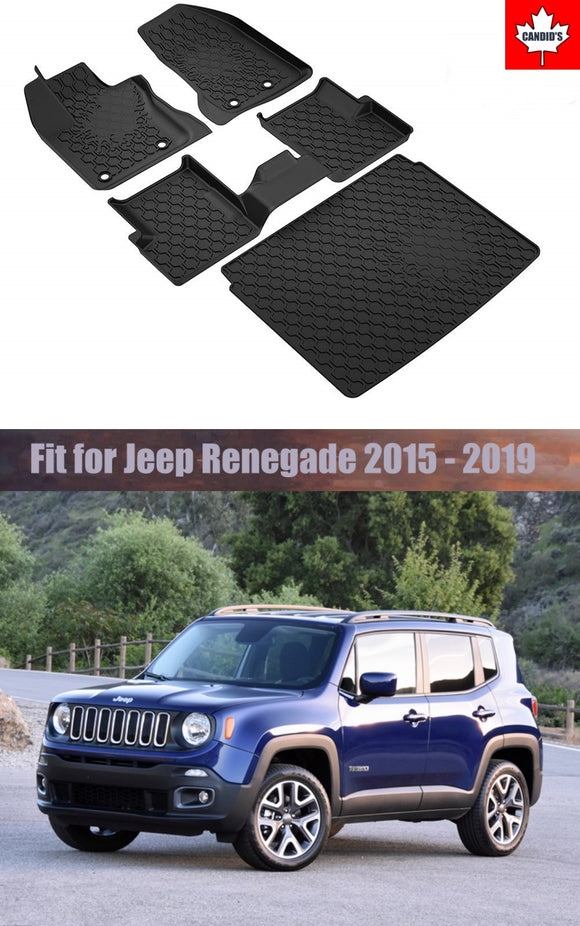 Floor Mats & Cargo for Jeep Renegade 2015-2019 All Weather Guard Mat TPE Slush Liners