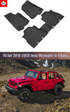 Floor Mats for Jeep Wrangler JL 4-Door 2018-2019-2020 All Weather Guard 1st & 2nd Row Mat TPE Slush Liners
